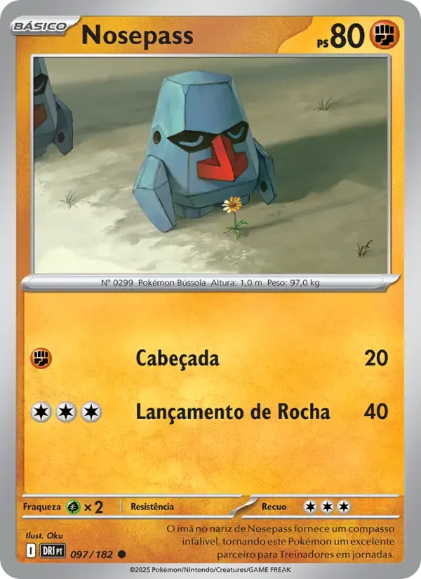 Nosepass — Rivais Predestinados 97 Portuguese Pokémon card
