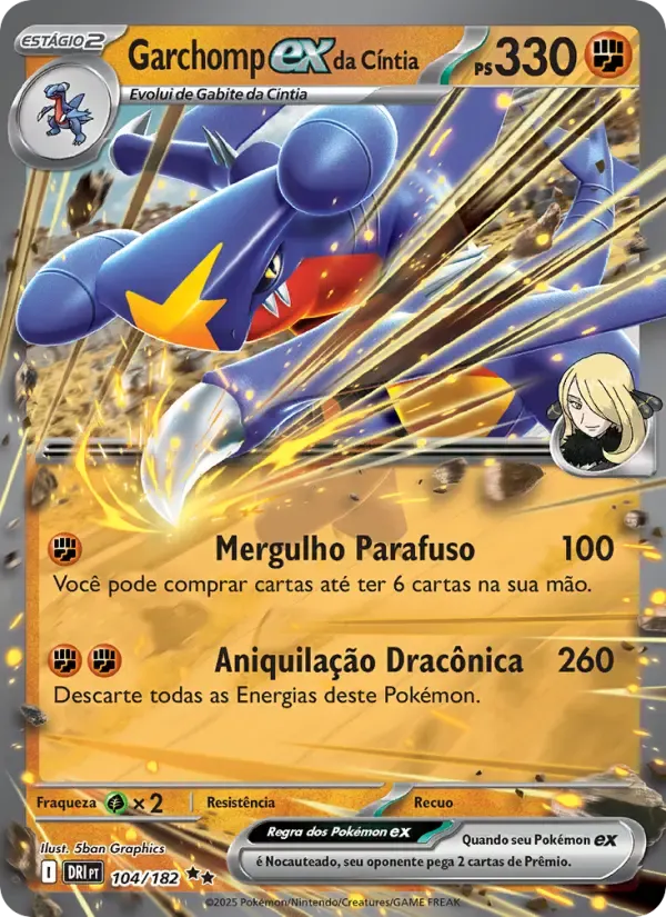 Garchomp ex da Cíntia — Rivais Predestinados 104 Portuguese Pokémon card