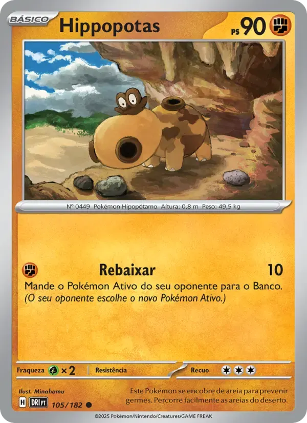 Hippopotas — Rivais Predestinados 105 Portuguese Pokémon card