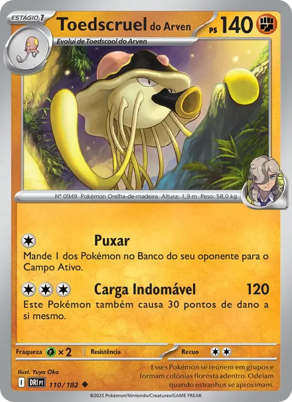 Toedscruel do Arven — Rivais Predestinados 110 Portuguese Pokémon card
