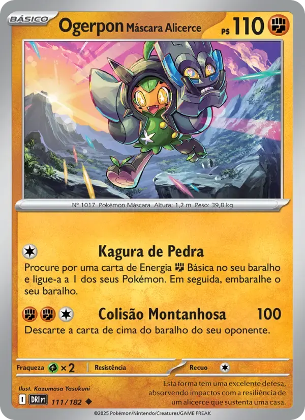 Ogerpon Máscara Alicerce — Rivais Predestinados 111 Portuguese Pokémon card