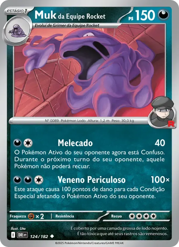 Muk da Equipe Rocket — Rivais Predestinados 124 Portuguese Pokémon card
