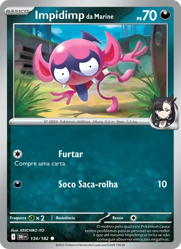 Impidimp da Marine — Rivais Predestinados 134 Portuguese Pokémon card