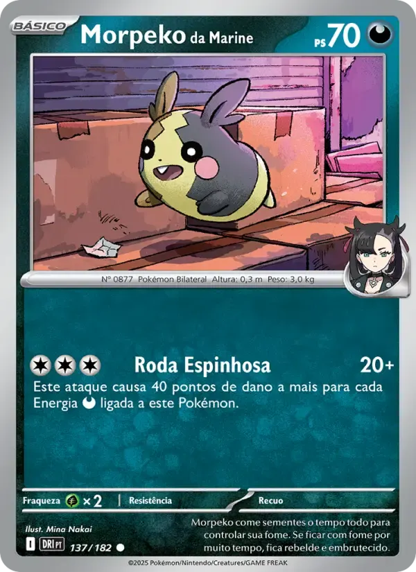 Morpeko da Marine — Rivais Predestinados 137 Portuguese Pokémon card