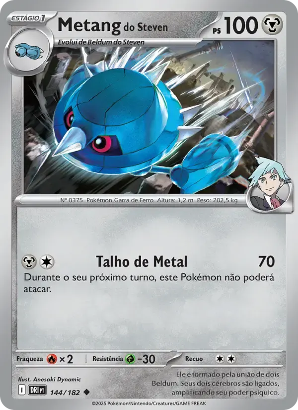 Metang do Steven — Rivais Predestinados 144 Portuguese Pokémon card