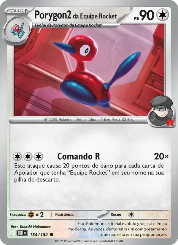 Porygon2 da Equipe Rocket — Rivais Predestinados 154 Portuguese Pokémon card