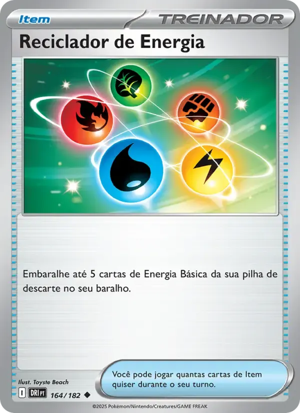 Reciclador de Energia — Rivais Predestinados 164 Portuguese Pokémon card