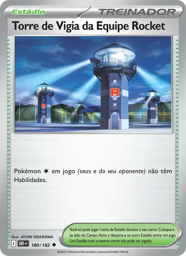 Torre de Vigia da Equipe Rocket — Rivais Predestinados 180 Portuguese Pokémon card