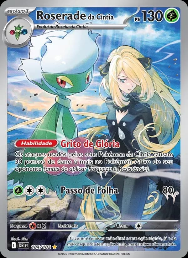 Roserade da Cíntia — Rivais Predestinados 184 Portuguese Pokémon card
