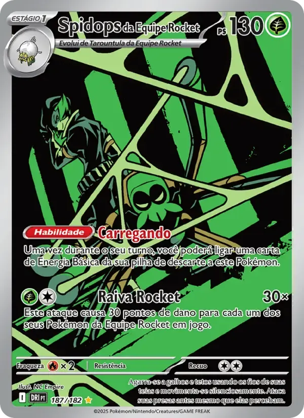 Spidops da Equipe Rocket — Rivais Predestinados 187 Portuguese Pokémon card