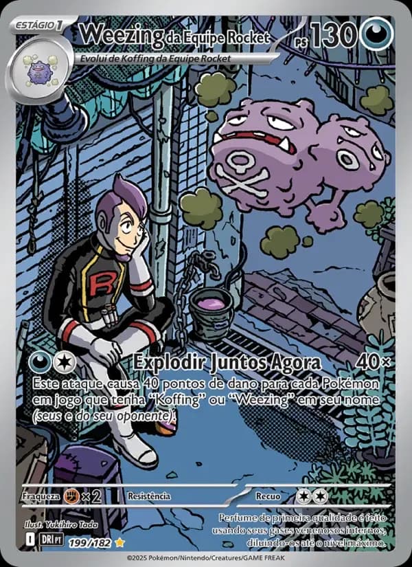 Weezing da Equipe Rocket — Rivais Predestinados 199 Portuguese Pokémon card