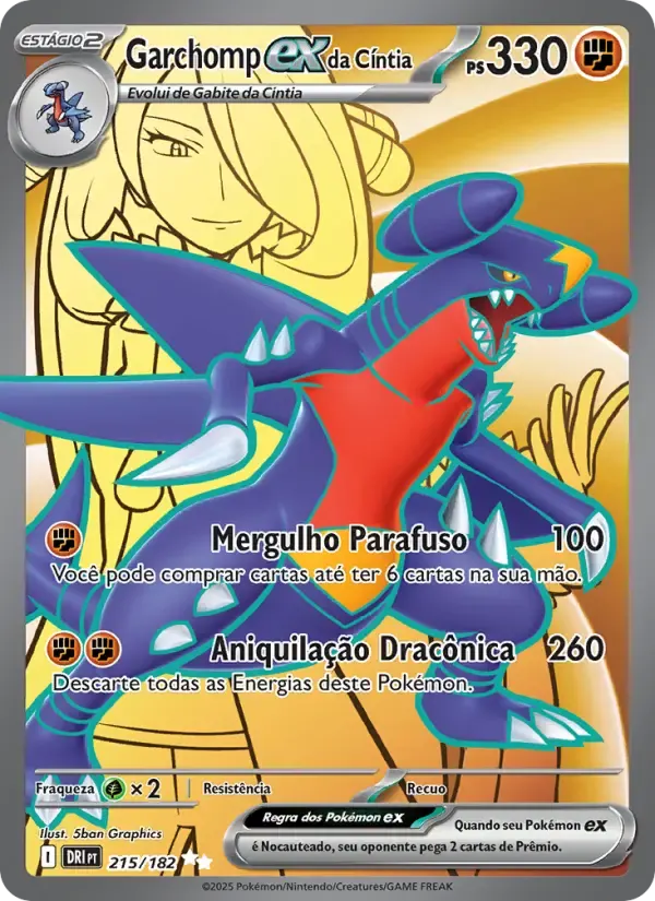 Garchomp ex da Cíntia — Rivais Predestinados 215 Portuguese Pokémon card