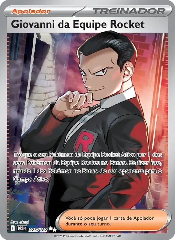 Giovanni da Equipe Rocket — Rivais Predestinados 225 Portuguese Pokémon card