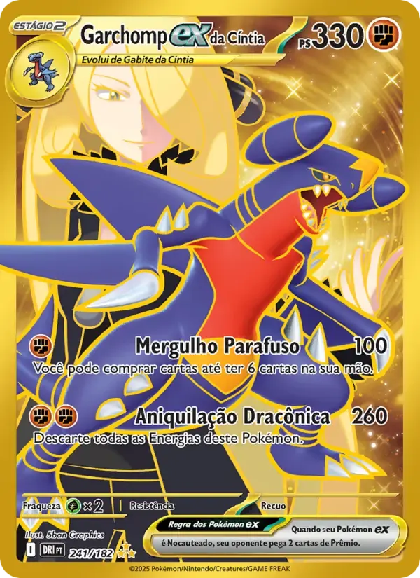 Garchomp ex da Cíntia — Rivais Predestinados 241 Portuguese Pokémon card