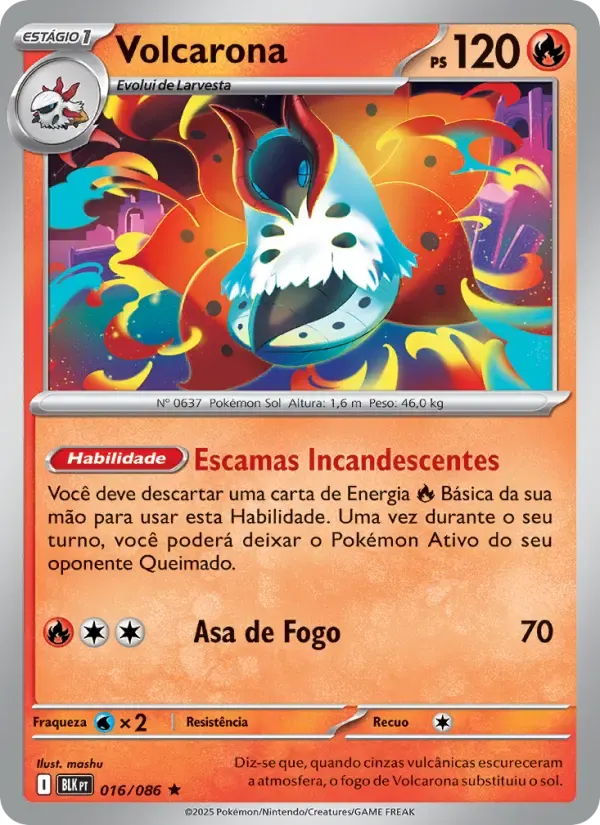 Volcarona — Raio Preto 16 Portuguese Pokémon card