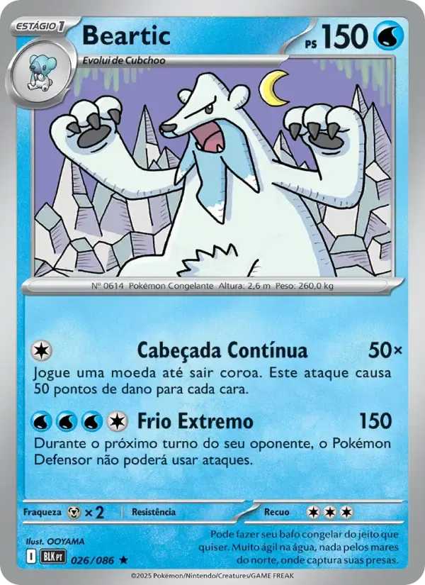 Beartic — Raio Preto 26 Portuguese Pokémon card