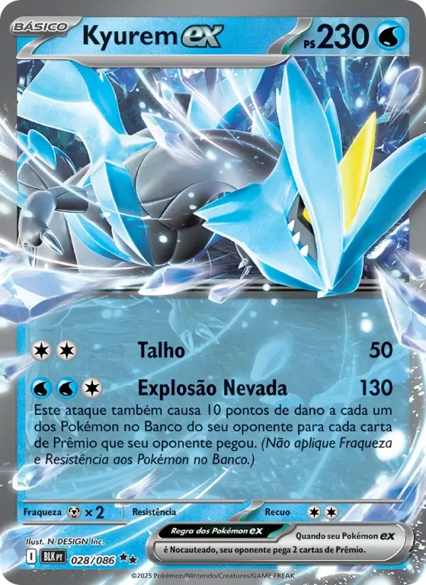 Kyurem ex — Raio Preto 28 Portuguese Pokémon card