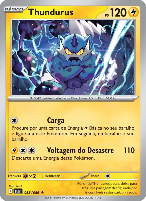 Thundurus — Raio Preto 33 Portuguese Pokémon card