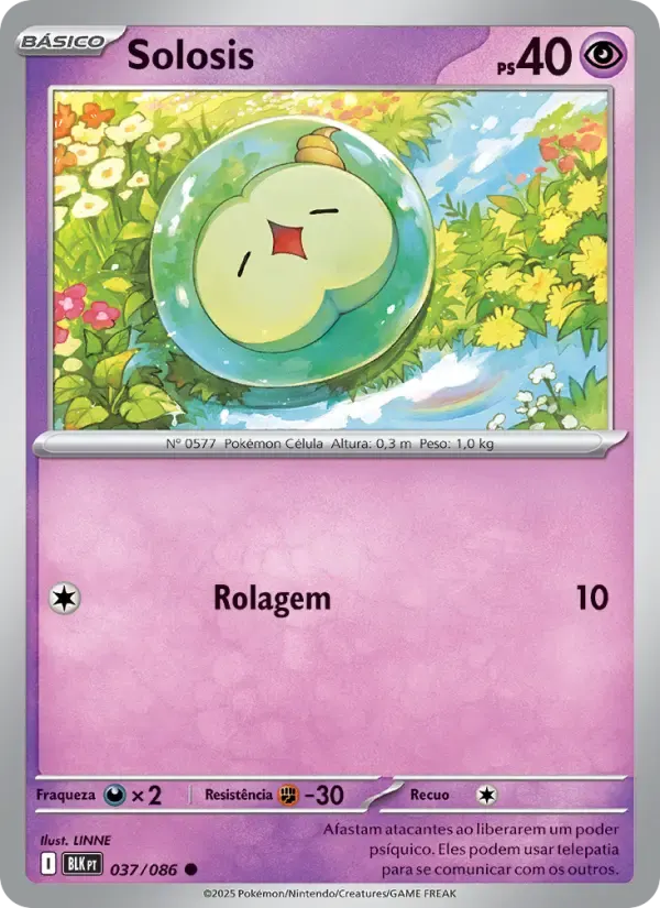 Solosis — Raio Preto 37 Portuguese Pokémon card