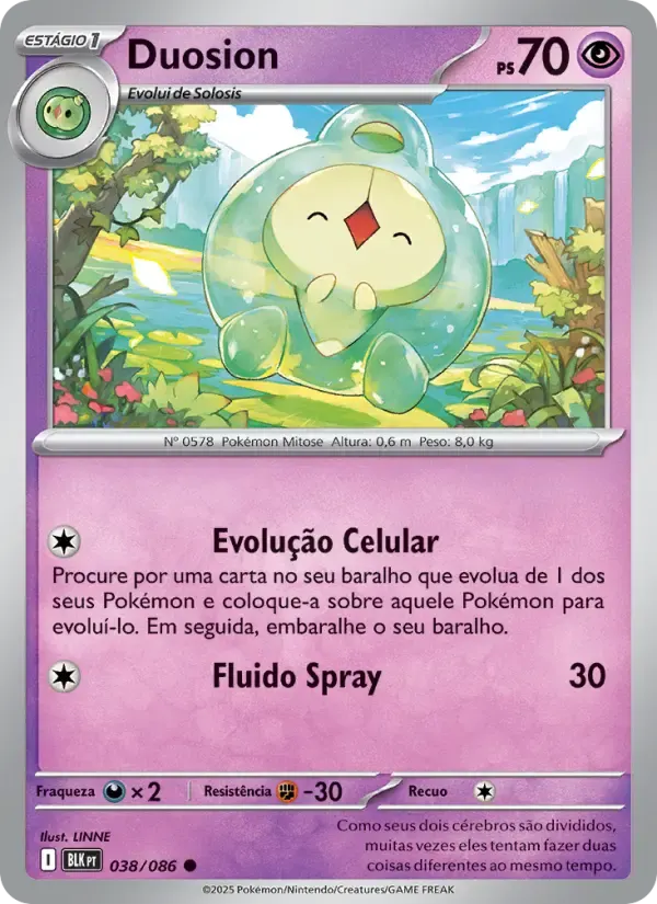 Duosion — Raio Preto 38 Portuguese Pokémon card