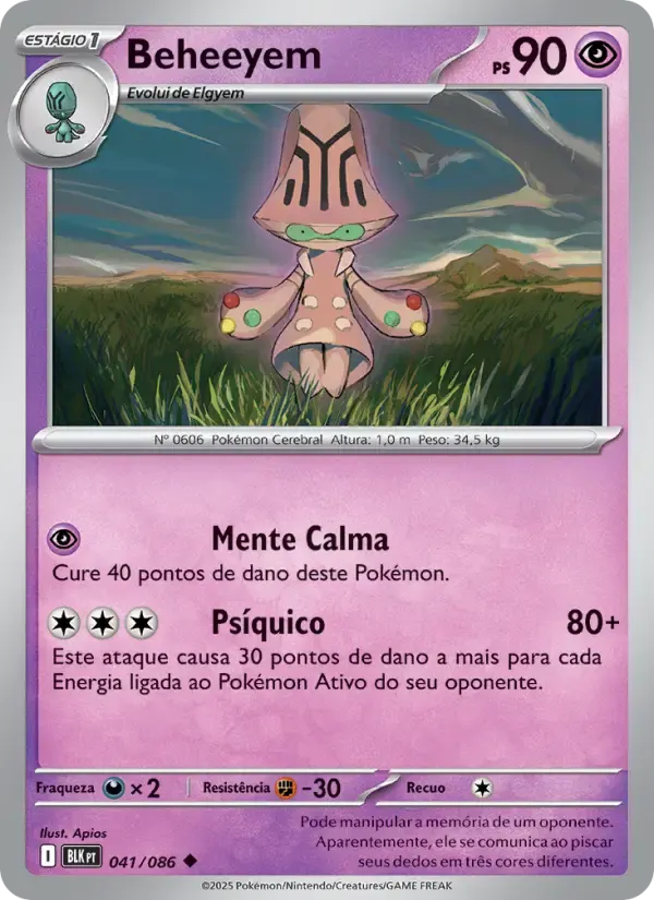 Beheeyem — Raio Preto 41 Portuguese Pokémon card