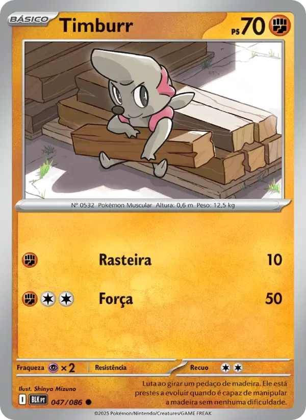 Timburr — Raio Preto 47 Portuguese Pokémon card