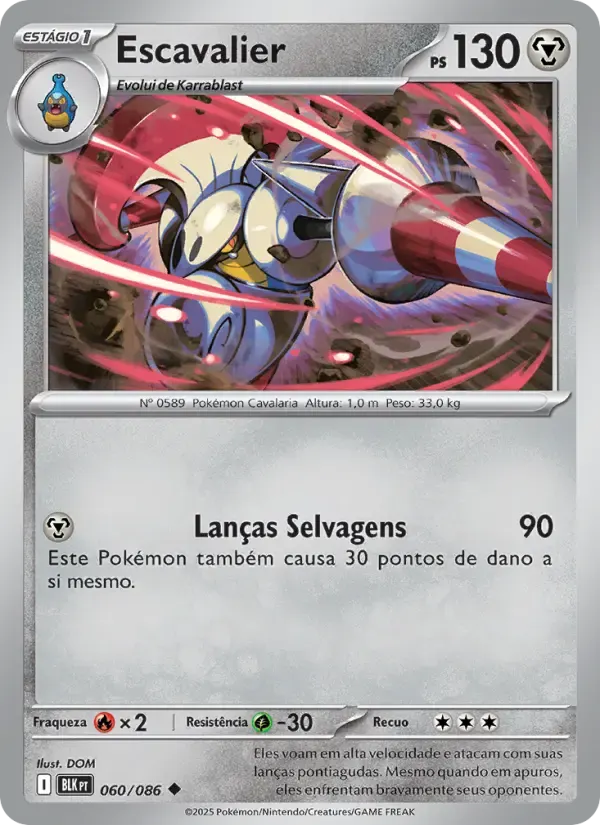 Escavalier — Raio Preto 60 Portuguese Pokémon card