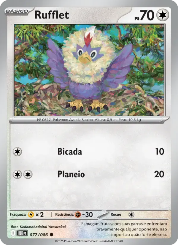 Rufflet — Raio Preto 77 Portuguese Pokémon card