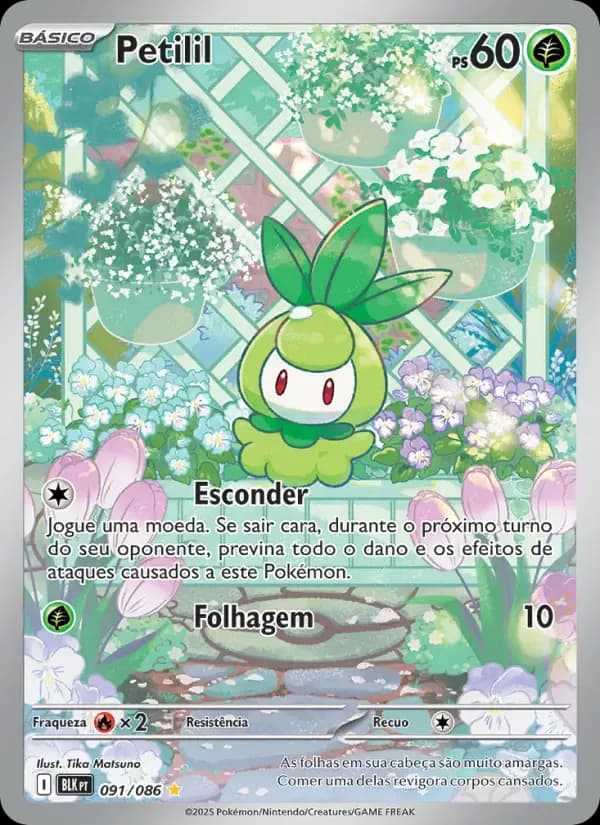 Petilil — Raio Preto 91 Portuguese Pokémon card