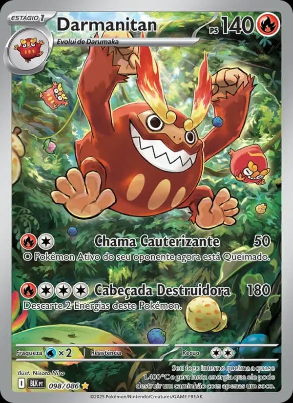 Darmanitan — Raio Preto 98 Portuguese Pokémon card