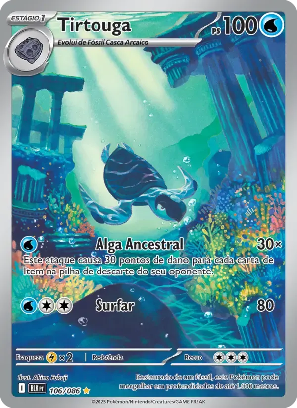 Tirtouga — Raio Preto 106 Portuguese Pokémon card