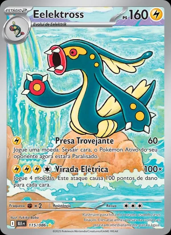 Eelektross — Raio Preto 115 Portuguese Pokémon card