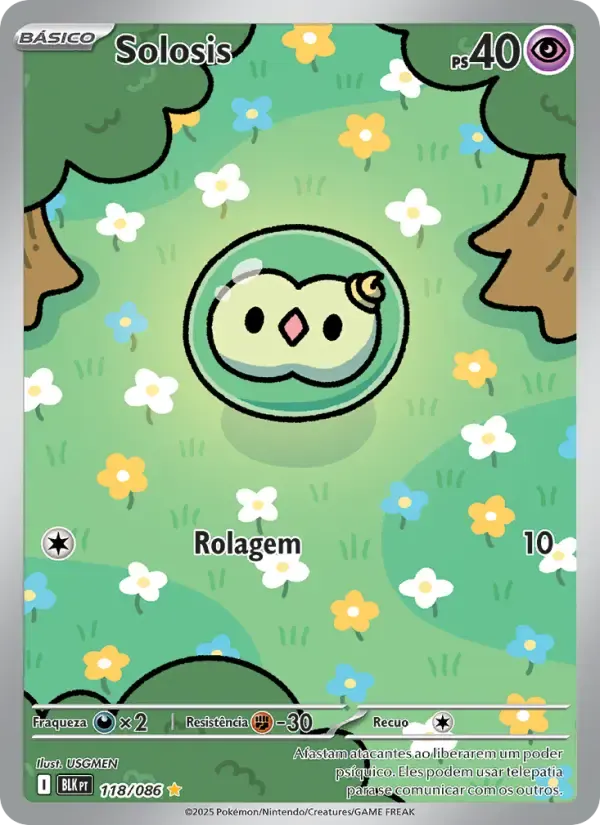 Solosis — Raio Preto 118 Portuguese Pokémon card