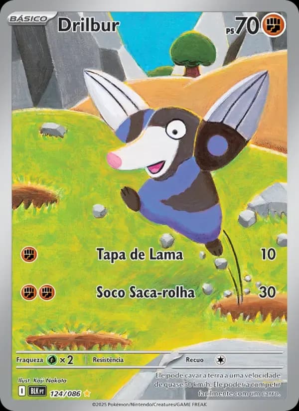 Drilbur — Raio Preto 124 Portuguese Pokémon card