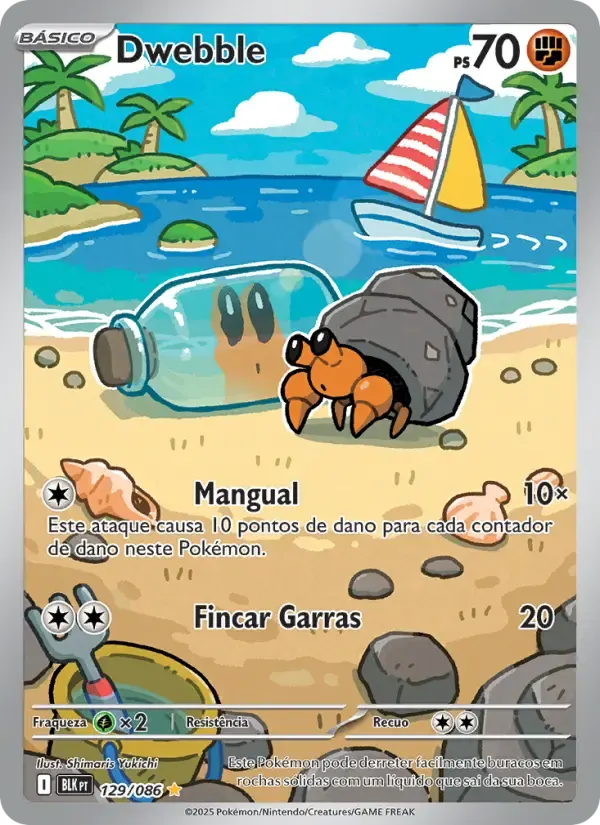 Dwebble — Raio Preto 129 Portuguese Pokémon card