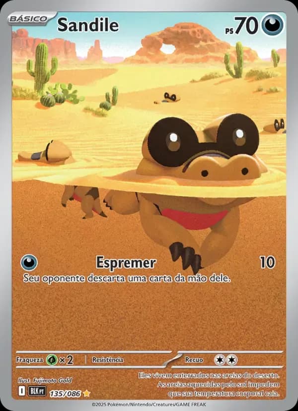 Sandile — Raio Preto 135 Portuguese Pokémon card