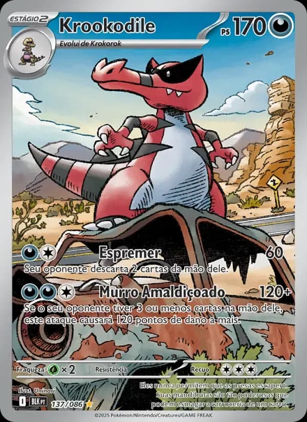 Krookodile — Raio Preto 137 Portuguese Pokémon card