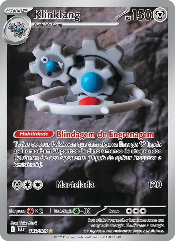 Klinklang — Raio Preto 141 Portuguese Pokémon card