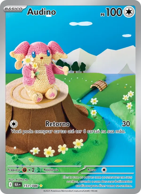 Audino — Raio Preto 151 Portuguese Pokémon card