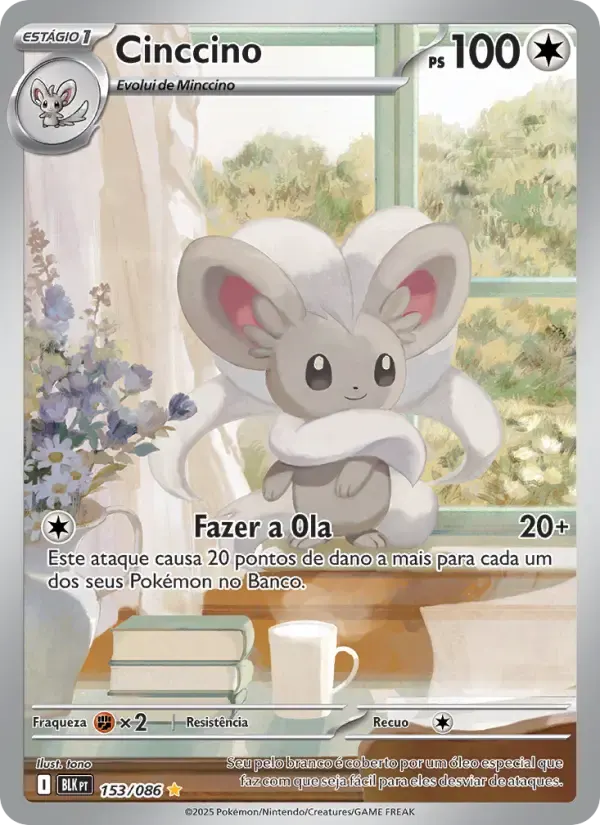 Cinccino — Raio Preto 153 Portuguese Pokémon card