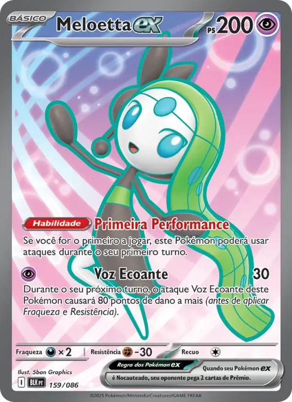 Meloetta ex — Raio Preto 159 Portuguese Pokémon card