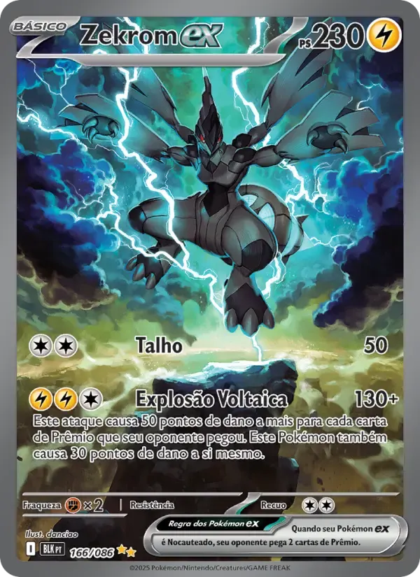 Zekrom ex — Raio Preto 166 Portuguese Pokémon card