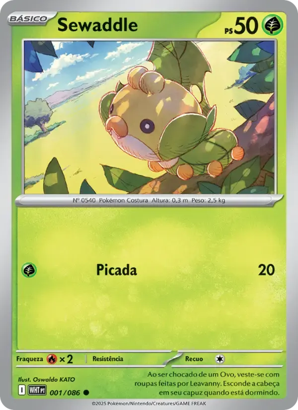 Sewaddle — Fogo Branco 1 Portuguese Pokémon card