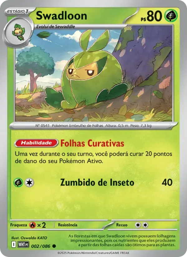 Swadloon — Fogo Branco 2 Portuguese Pokémon card