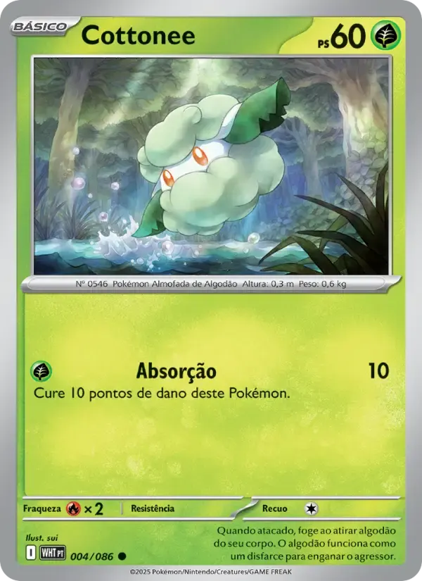 Cottonee — Fogo Branco 4 Portuguese Pokémon card