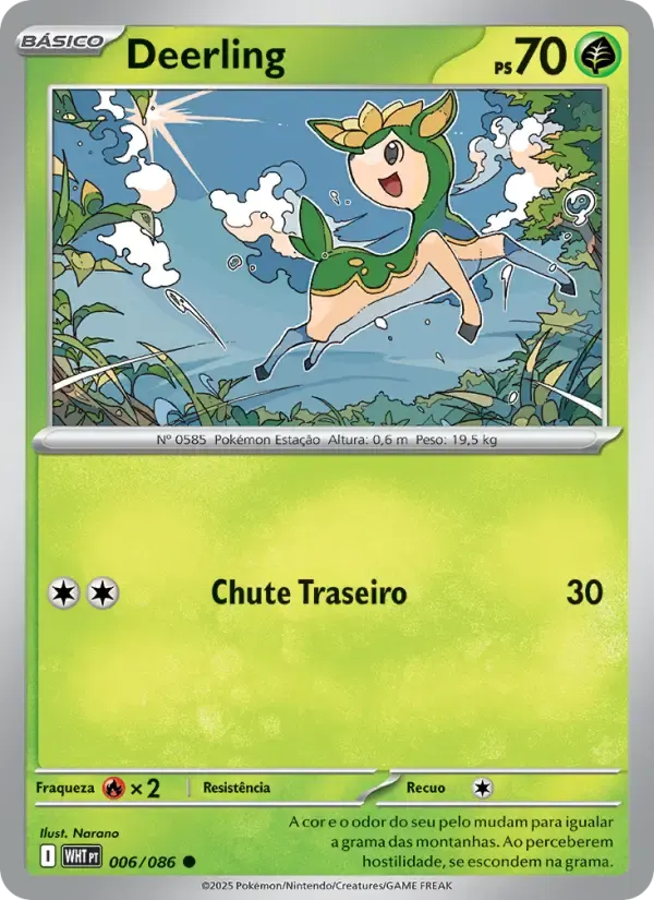 Deerling — Fogo Branco 6 Portuguese Pokémon card