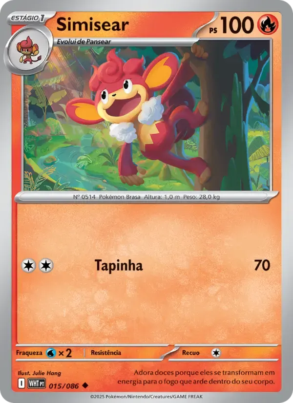Simisear — Fogo Branco 15 Portuguese Pokémon card