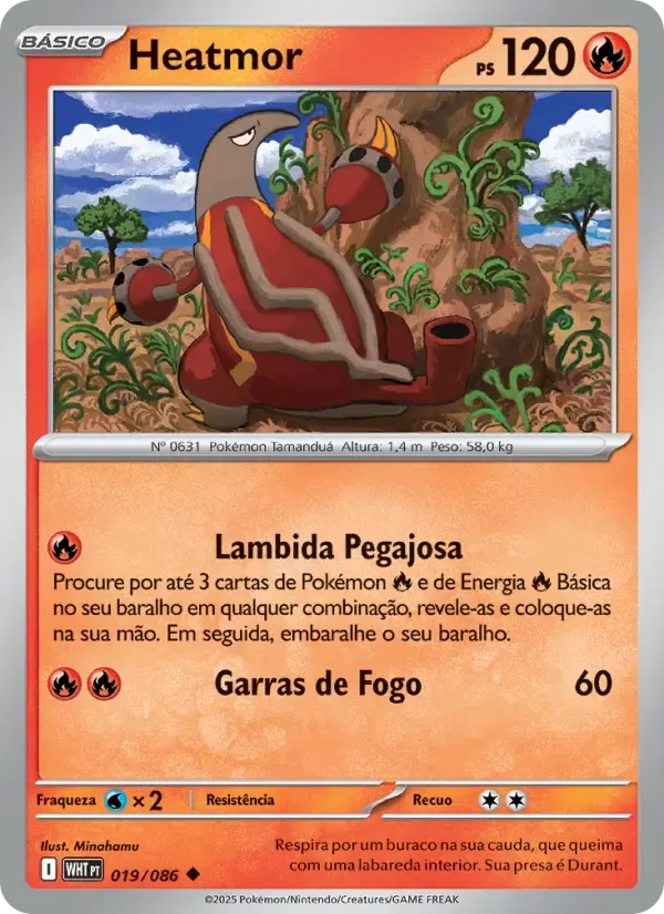 Heatmor — Fogo Branco 19 Portuguese Pokémon card