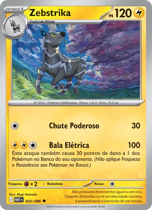 Zebstrika — Fogo Branco 32 Portuguese Pokémon card