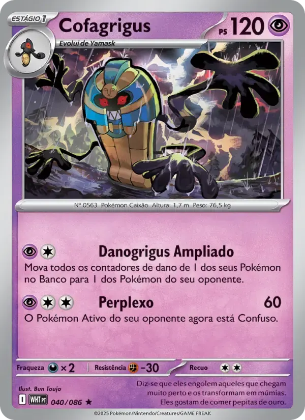 Cofagrigus — Fogo Branco 40 Portuguese Pokémon card